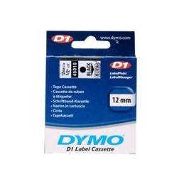 Ruban Dymo D1 (45010) 12mm x 7m Noir sur transparent pour LabelMaker /  LabelManager