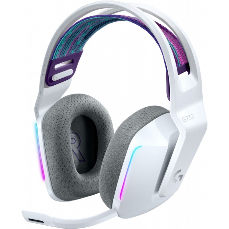 Logitech G G733 - Casque - Arceau - Jouer - Blanc - Binaural - Rotatif