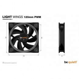 be quiet! Light Wings PWM 120 mm high-speed, Ventilateur de boîtier Noir