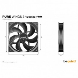 Be Quiet Pure Wings 3 120 mm - Noir - Ventilateur Boîtier Be Quiet ! sur