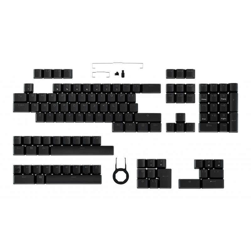 ASUS ROG PBT Keycap Set , Capuchon de clavier, 140 mm, 155 mm, 76 mm, Noir
