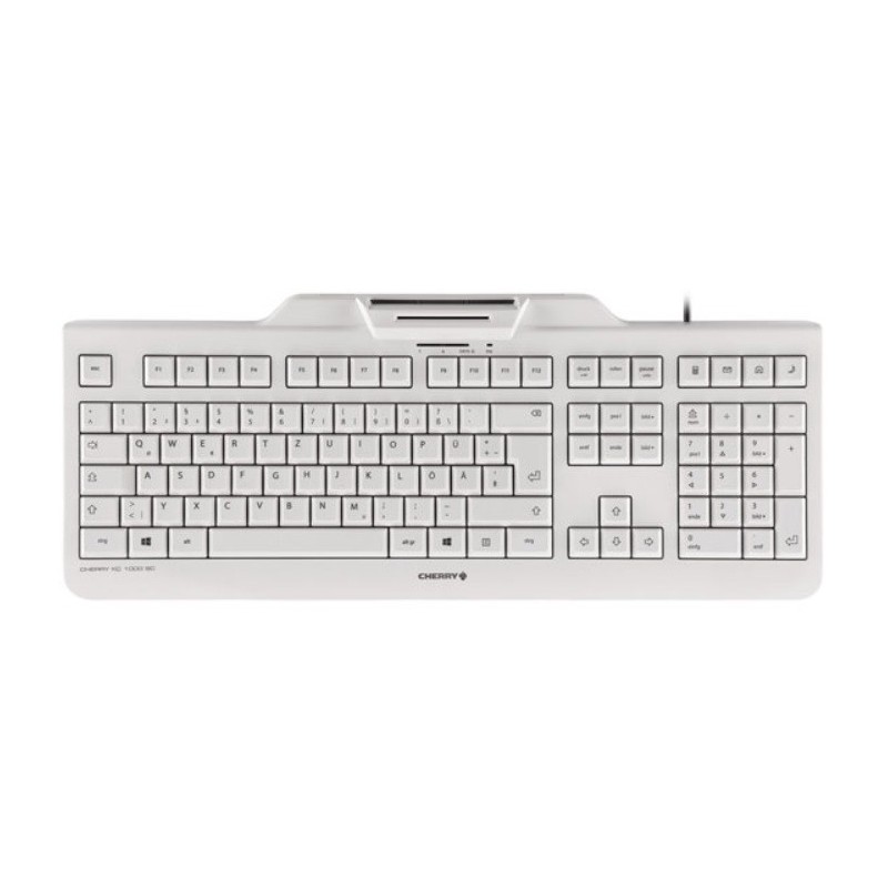 Cherry KC 1000 SC, Taille réelle 100 %, Avec fil, USB, Gris
