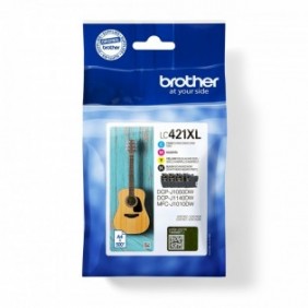 Brother LC421XLVAL - Pack de 4 cartouches d'encre originales, Noir, Cyan, Magenta, Jaune, 1 pièce, 500 pages, Multi pack