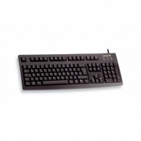 Cherry G83-6105, Taille réelle 100 %, Avec fil, USB, QWERTZ, Noir