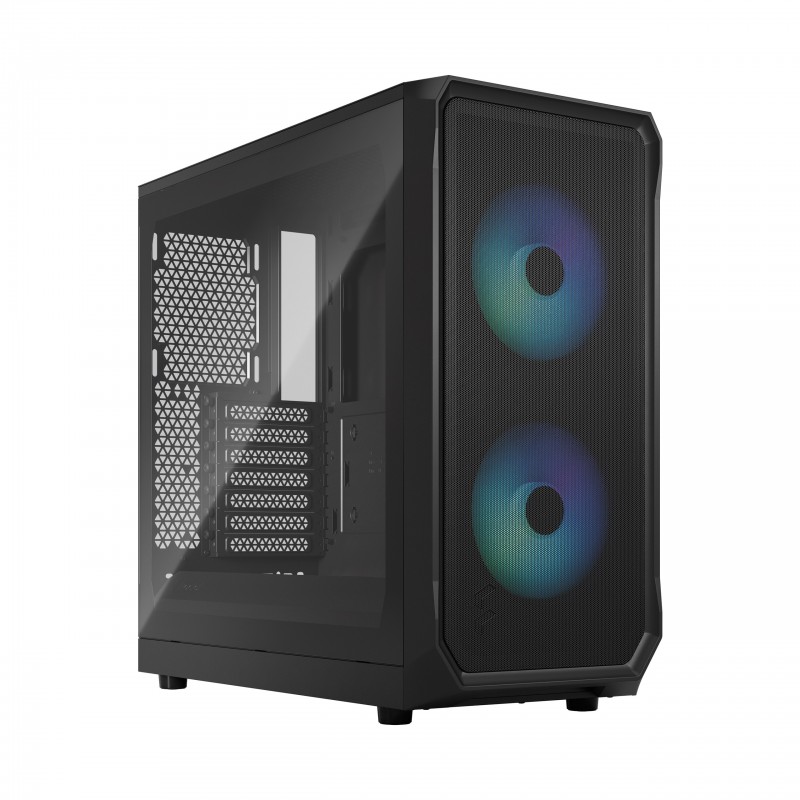 Fractal Design Focus 2, PC, Noir, ATX, micro ATX, Mini-ITX, Acier, Verre trempé, Multi, Ventilateur