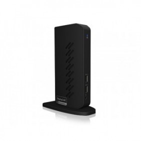 ICY BOX IB-DK2252AC, Avec fil, USB 3.2 Gen 1 3.1 Gen 1 Type-C, 10,100,1000 Mbits, Noir, 5 Gbits, 4K Ultra HD