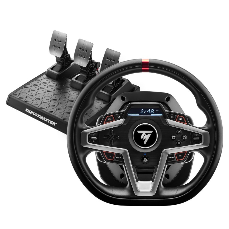 ThrustMaster T248 PS Licence off.PS5 compat.PS4 et PC.Force Feedback Ecran LCD 25 bts Pedalier magnétique 4160783, Volant + pédales, PC, PlayStation 4, PlayStation 5, Avec fil, Noir, Cable, 7,26 kg