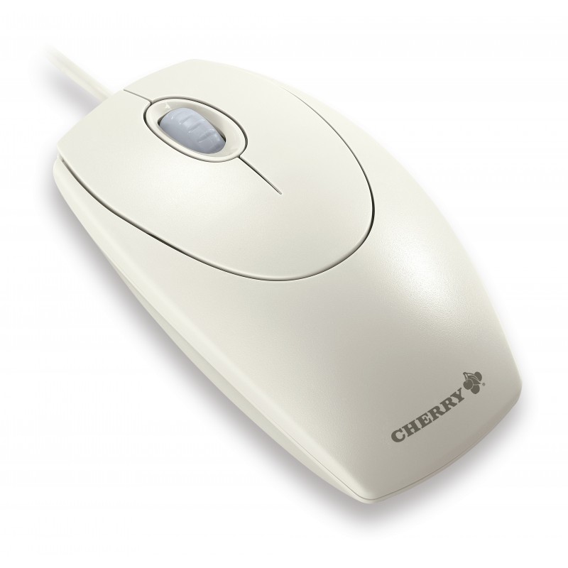 Cherry WHEELMOUSE OPTICAL Souris filaire, gris clair, PS2USB, Ambidextre, Optique, USB Type-A + PS2, 1000 DPI, Gris