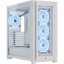 Corsair 5000X RGB QL Edition, Midi Tower, PC, Blanc, ATX, EATX, micro ATX, Mini-ITX, Plastique, Acier, Verre trempé, Jouer