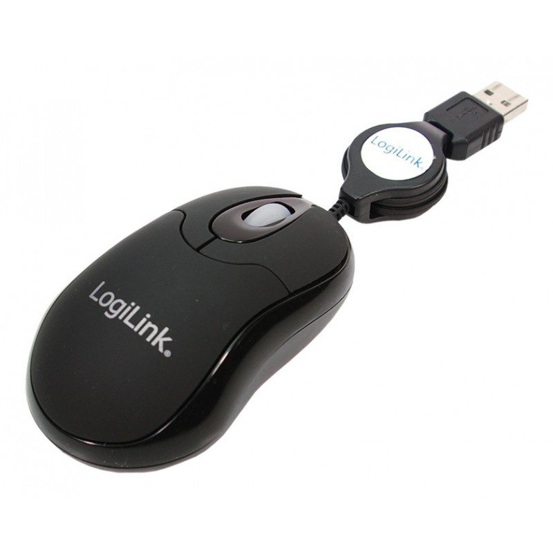 LogiLink ID0016, Ambidextre, Optique, USB Type-A, 800 DPI, Noir