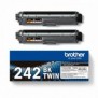 Brother TN242BKTWIN Pack de deux cartouches de toner originales – Noir, 2500 pages, Noir, 2 pièce