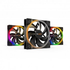 Be Quiet! Light Wings 140 mm PWM | Ventilateur PC ARGB, Pack de 3, Ventilateur, 14 cm, 1500 trmin, 95,14 m³h, Noir