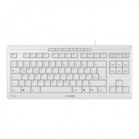 Cherry STREAM KEYBOARD TKL, Avec fil, USB, Commutateur de touche « ciseaux », QWERTZ, Blanc