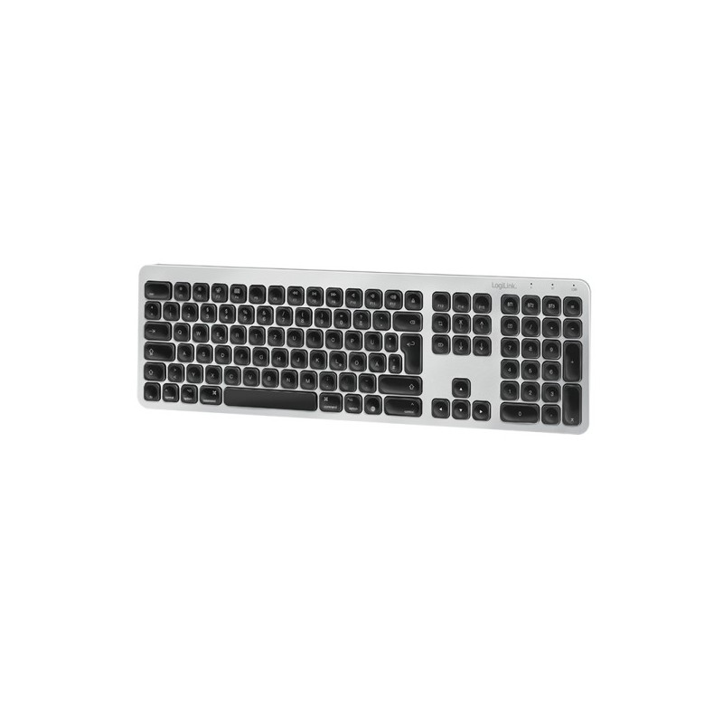 LogiLink ID0206, Sans fil, Bluetooth, QWERTZ, Gris