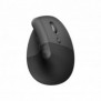 Logitech Lift, Droitier, Conception verticale, Optique, RF sans fil + Bluetooth, 4000 DPI, Graphite