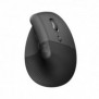Logitech Lift for Business, Droitier, Conception verticale, Optique, RF sans fil + Bluetooth, 4000 DPI, Graphite