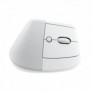 Logitech Lift for Business, Droitier, Conception verticale, Optique, RF sans fil + Bluetooth, 4000 DPI, Blanc