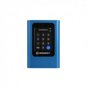 Kingston IronKey 960Go Vault Privacy 80 XTS-AES 256-bit SSD externe chiffré, 960 Go, USB Type-C, 3.2 Gen 1 3.1 Gen 1, 250 Mos, Protection par mot de passe, Bleu