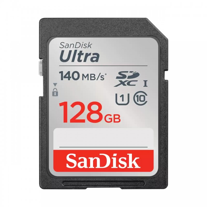 SanDisk Ultra, 128 Go, SDXC, Classe 10, UHS-I, 140 Mos, Class 1