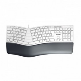 Cherry KC 4500 ERGO, Avec fil, USB, QWERTZ, Blanc