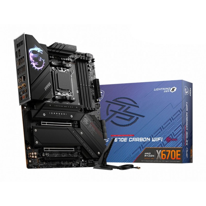 MSI MPG X670E CARBON WIFI, AMD, Emplacement AM5, DDR5-SDRAM, 128 Go, DIMM, Double canal
