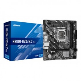 ASRock H610M-HVSM.2 R2.0, Intel, LGA 1700, Intel® Core™ i3, Intel® Core™ i5, Intel® Core™ i7, DDR4-SDRAM, 64 Go, DIMM
