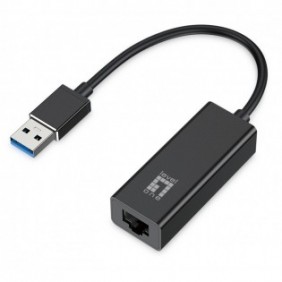LevelOne USB-0401, Avec fil, USB, Ethernet, 1000 Mbits, Noir