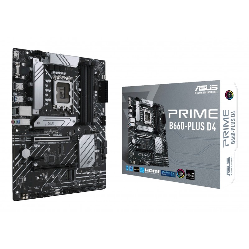 ASUS PRIME B660-PLUS D4, Intel, LGA 1700, Intel® Celeron®, Intel® Core™ i3, Intel® Core™ i5, Intel® Core™ i7, Intel® Core™ i9,..., LGA 1700, DDR4-SDRAM, 128 Go