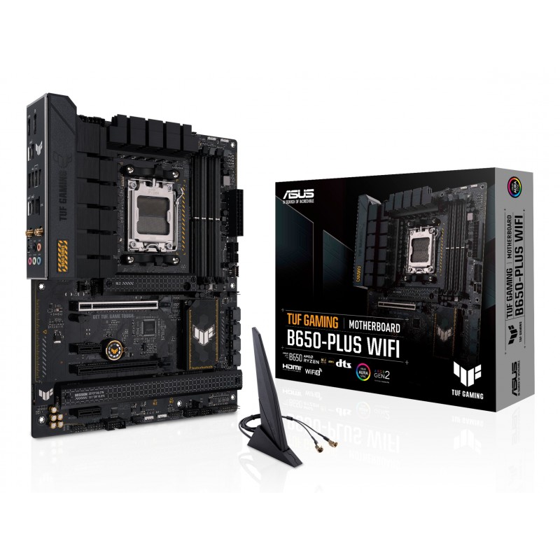 ASUS TUF GAMING B650-PLUS WIFI, AMD, Emplacement AM5, AMD Ryzen 7000 Series, Emplacement AM5, DDR5-SDRAM, 128 Go