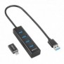 Sharkoon 4044951037582, USB 3.2 Gen 1 3.1 Gen 1 Type-C, USB 3.2 Gen 1 3.1 Gen 1 Type-A, 5000 Mbits, Noir, Aluminium, 0,45 m