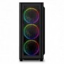 Sharkoon RGB Wave, Bureau, PC, Noir, ATX, micro ATX, Mini-ITX, Multicolore, Dos, Devant