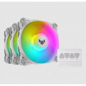 ASUS TUF GAMING TF120 ARGB WHITE EDITION 3IN1, Refroidisseur d'air, 12 cm, 250 trmin, 1900 trmin, 29 dB, 76 cfm