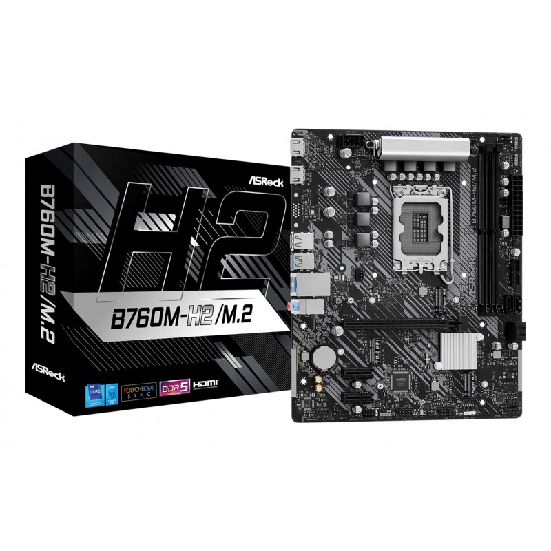 ASRock B760M-H2M.2, Intel, LGA 1700, Intel® Core™ i3, Intel® Core™ i5, Intel® Core™ i7, Intel® Core™ i9, LGA 1700, 128 Go, DDR5-SDRAM