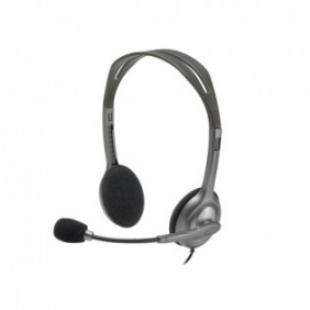 Logitech H110 headset, Avec fil, BureauCentre d'appels, 20 - 20000 Hz, 74 g, Casque, Noir, Argent