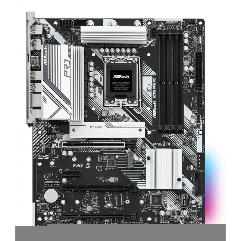 ASRock B760 PRO RS, Intel, LGA 1700, Intel® Core™ i3, Intel® Core™ i5, Intel® Core™ i7, Intel® Core™ i9, LGA 1700, DDR5-SDRAM, 128 Go