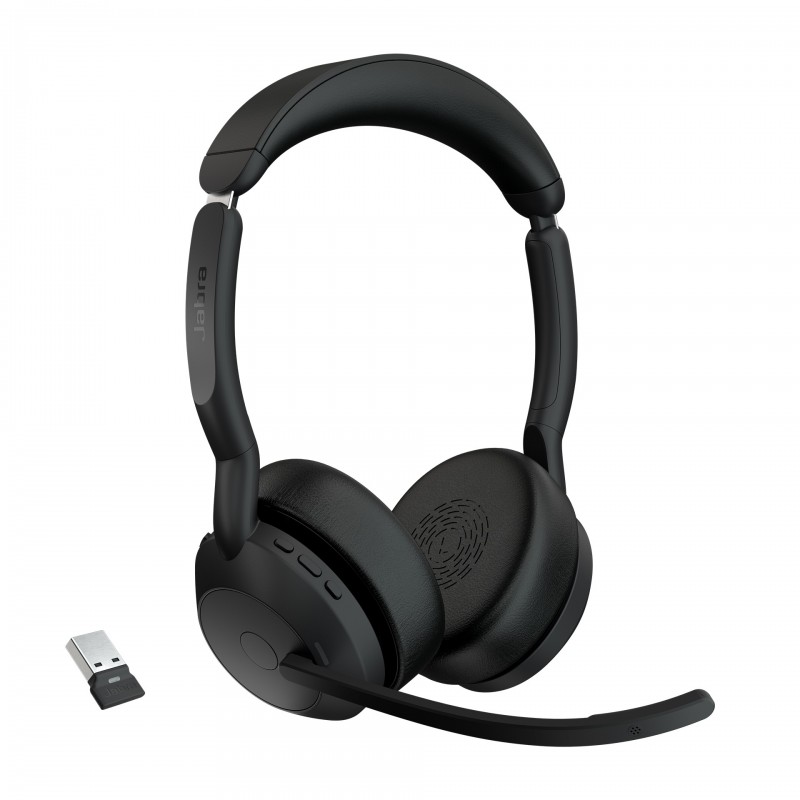 Jabra Evolve2 55, Sans fil, BureauCentre d'appels, 20 - 20000 Hz, 130 g, Casque, Noir