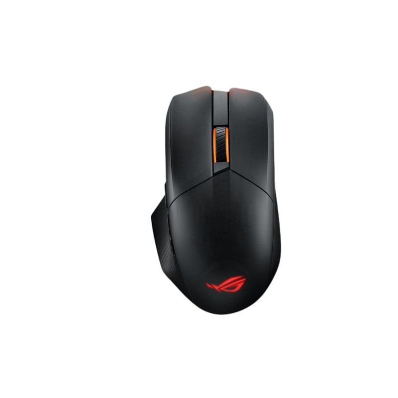 ASUS ROG Chakram X Origin, Droitier, Opto-mécanique, RF Wireless + Bluetooth + USB Type-A, 36000 DPI, Noir, Argent
