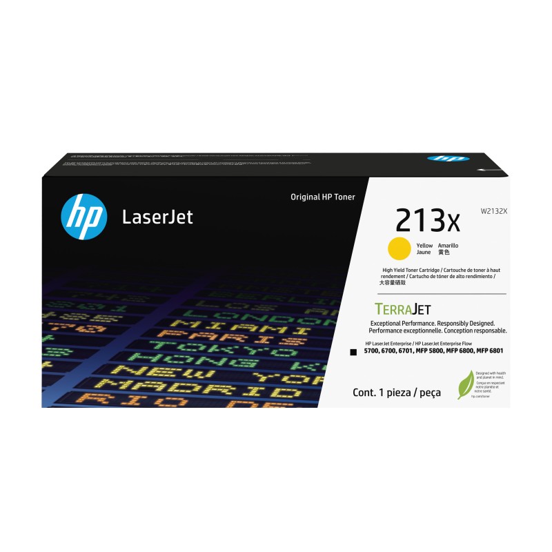 HP 213X Toner LaserJet authentique Grande capacité Jaune, 6000 pages, Jaune, 1 pièce