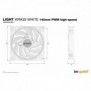 Be Quiet! Light Wings 140 mm PWM | Ventilateur PC ARGB high-speed White, Pack de 3, Ventilateur, 14 cm, 2200 trmin, 121,82 m³h, Blanc