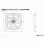 Be Quiet! Light Wings 120 mm PWM | Ventilateur PC ARGB White, Pack de 3, Ventilateur, 12 cm, 1700 trmin, 70,53 m³h, Blanc