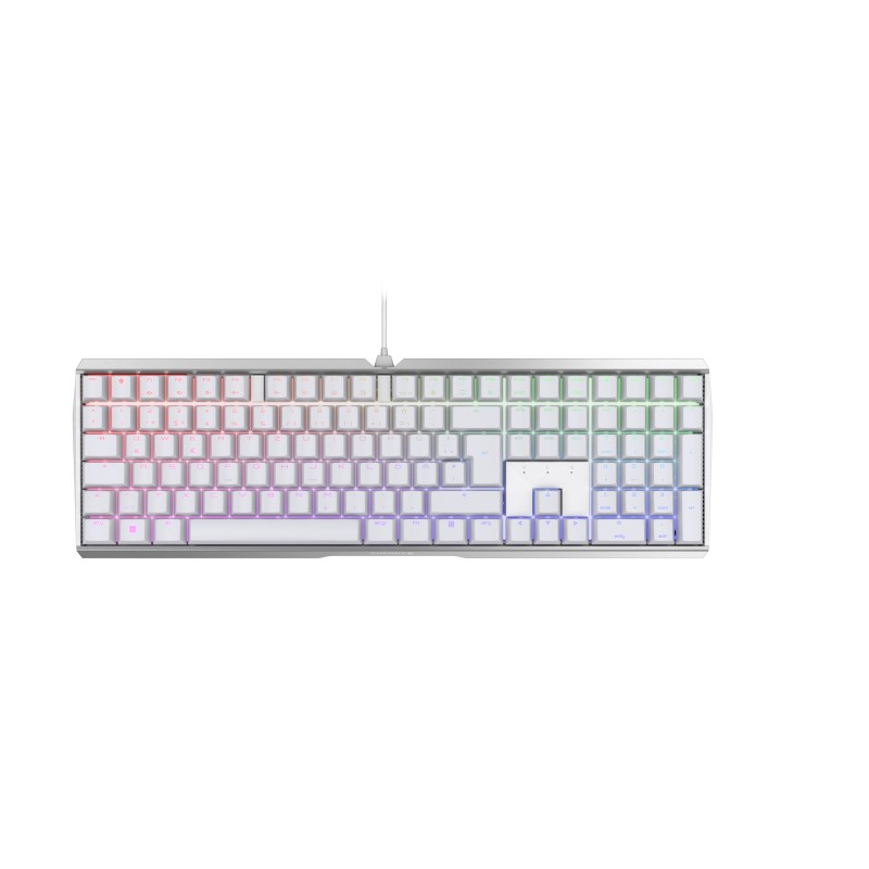 Cherry MX 3.0S RGB, Avec fil, USB, Clavier mécanique, QWERTZ, LED RGB, Blanc