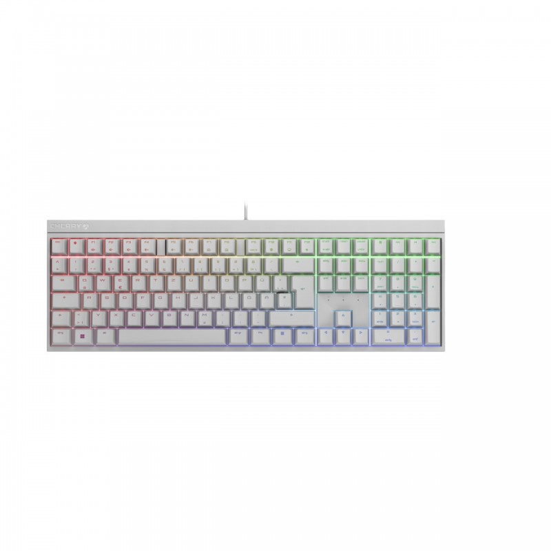 Cherry MX 2.0S RGB, Avec fil, USB, Clavier mécanique, QWERTZ, LED RGB, Blanc