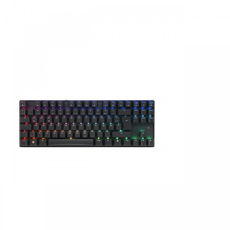 Cherry MX 8.2 TKL Wireless RGB, Sans fil, RF sans fil + Bluetooth, Clavier mécanique, QWERTZ, LED RGB, Noir