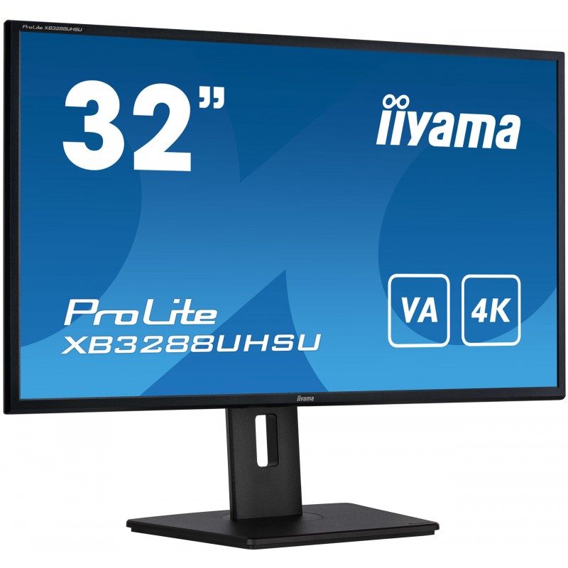 Iiyama ProLite XB3288UHSU-B5, 80 cm 31.5", 3840 x 2160 pixels, 4K Ultra HD, LCD, 3 ms, Noir