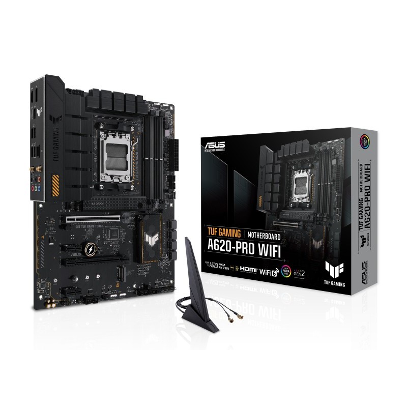 ASUS TUF GAMING A620-PRO WIFI, AMD, Emplacement AM5, AMD Ryzen 5000 Series, AMD Ryzen 7000 Series, Emplacement AM5, DDR5-SDRAM, 192 Go