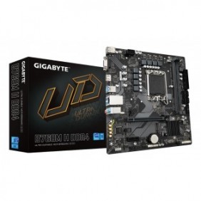 Gigabyte B760M H DDR4 Carte Mère - Prend en charge les processeurs Intel Core 14e génération, VRM numérique 6+1+1 phases, jusqu'à 3200MHz DDR4 , 2xPCIe 4.0 M.2, GbE LAN, USB 3.2 Gen1, Intel, LGA 1700, Intel® Celeron®, Intel® Pentium® Gold, LGA