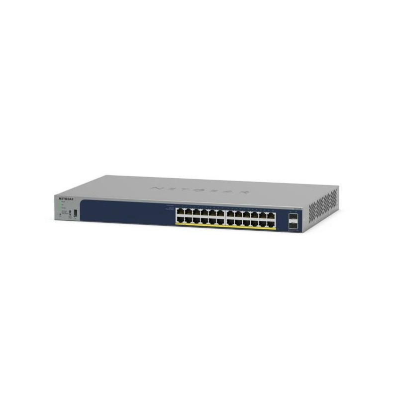 Netgear GS724TPv3, Géré, L2, Gigabit Ethernet 101001000, Connexion Ethernet, supportant l'alimentation via ce port , Grille de montage