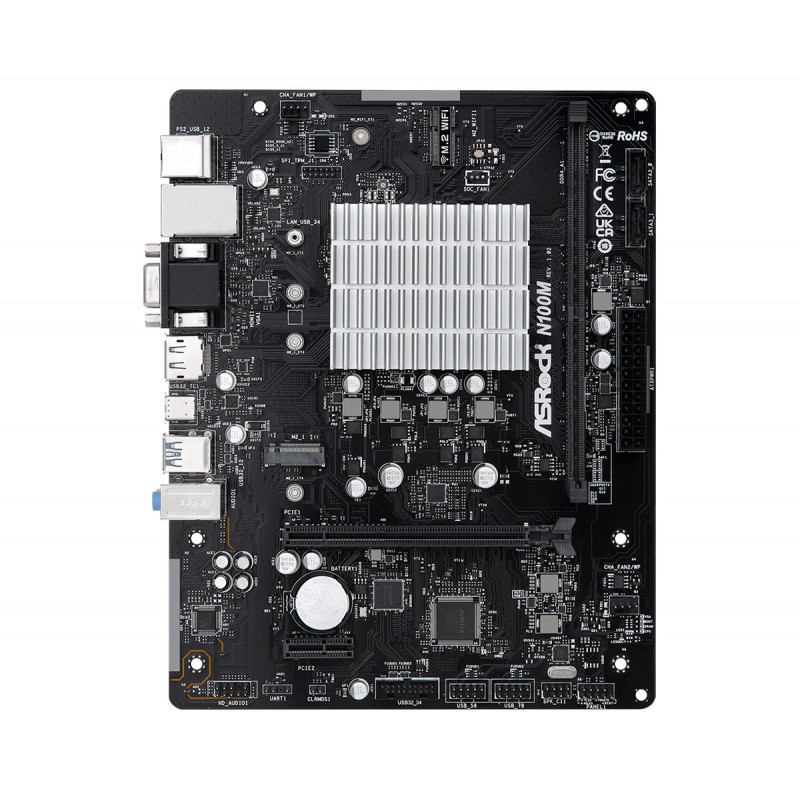 ASRock N100M, Intel, NA CPU intégré, Intel Processor N, BGA 1264, N100, DDR4-SDRAM
