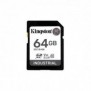 Kingston 64G SDXC Industrial pSLC, 64 Go, SDHC, Classe 10, UHS-I, 100 Mos, 80 Mos