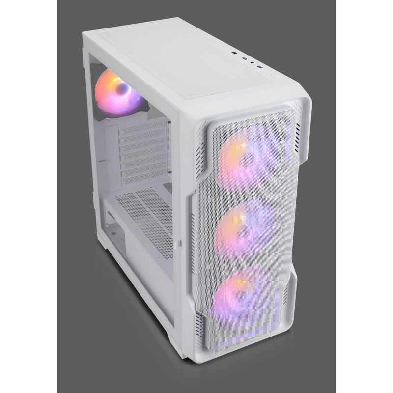 Nanoxia DS-9ARGB-W, Midi Tower, PC, Blanc, ATX, EATX, micro ATX, Mini-ITX, Plastique, Acier, Verre trempé, Gaming